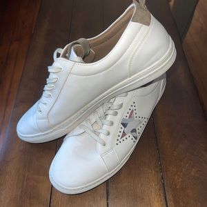 Aldo Mens Shoes With Star Design White Size 14 Good Condition!